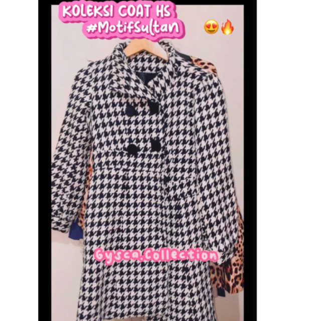 Coat Long HS / Coat motif HoundStooth