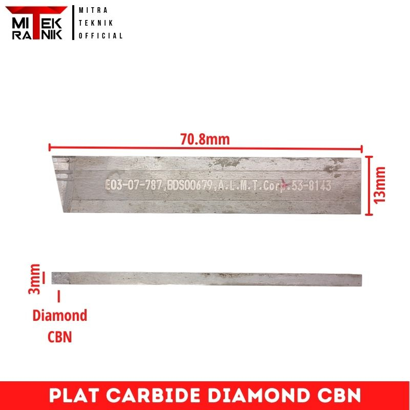 Plat Carbide Pahat Bubut 3mm Mata Diamond CBN