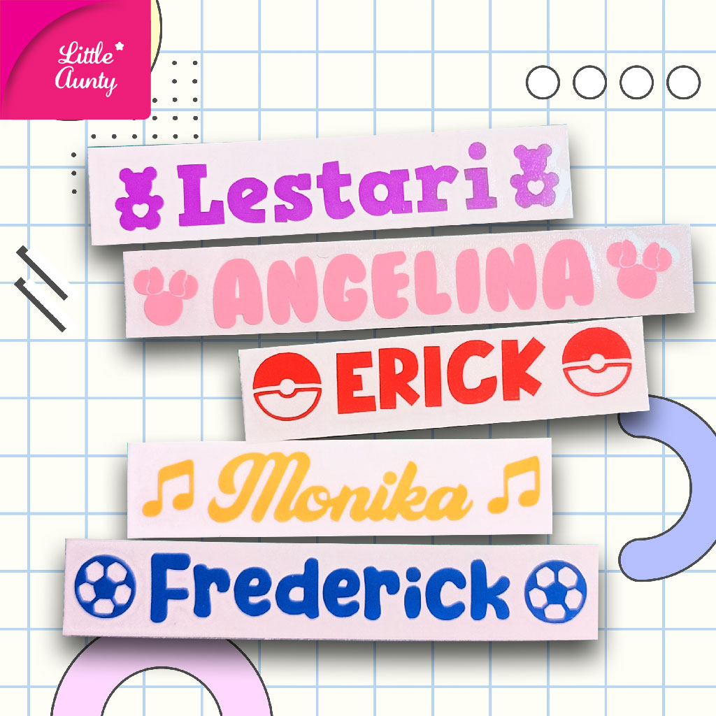 

Little Aunty Stiker Vinyl Cutting Custom Nama Anak 1 Set isi 20 pcs