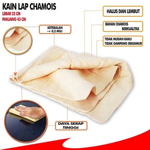 [COD] Kanebo jumbo Besar Serat 43 x 32 CM Serap Tinggi - Lap Chamois