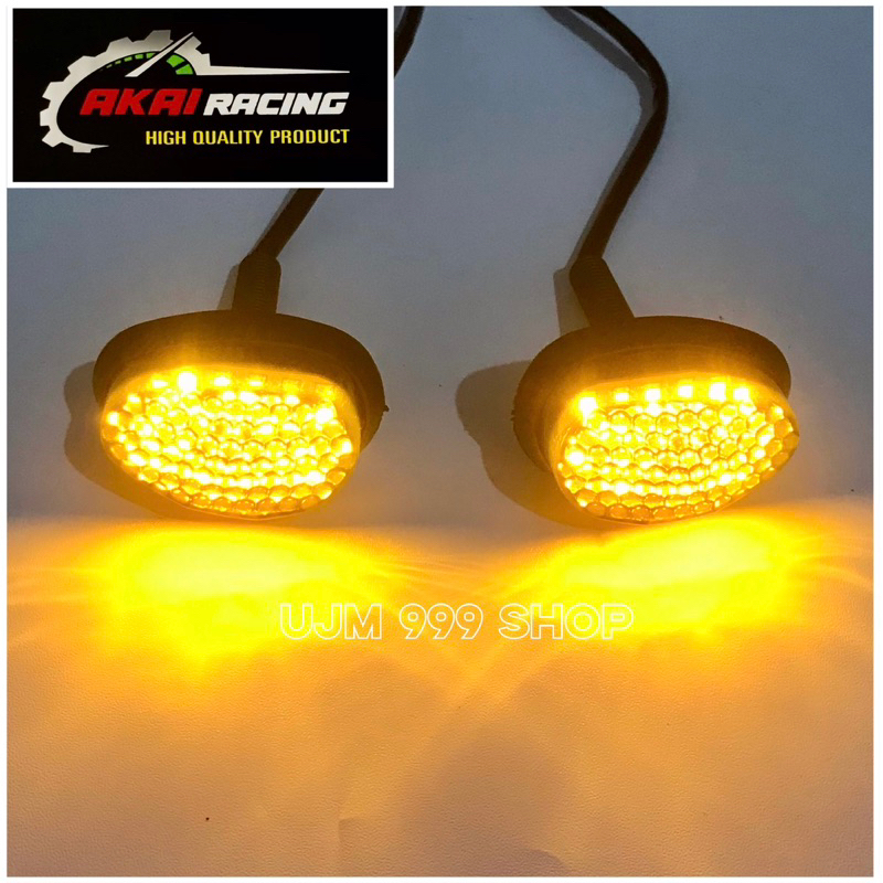 Sein Tempel Oval Akai R Cr-5551 Lampu Sen Tempel Universal Buat Cbr ,R15 ,R25 ,Ninja ,Gsx Dan Motor Lainnya