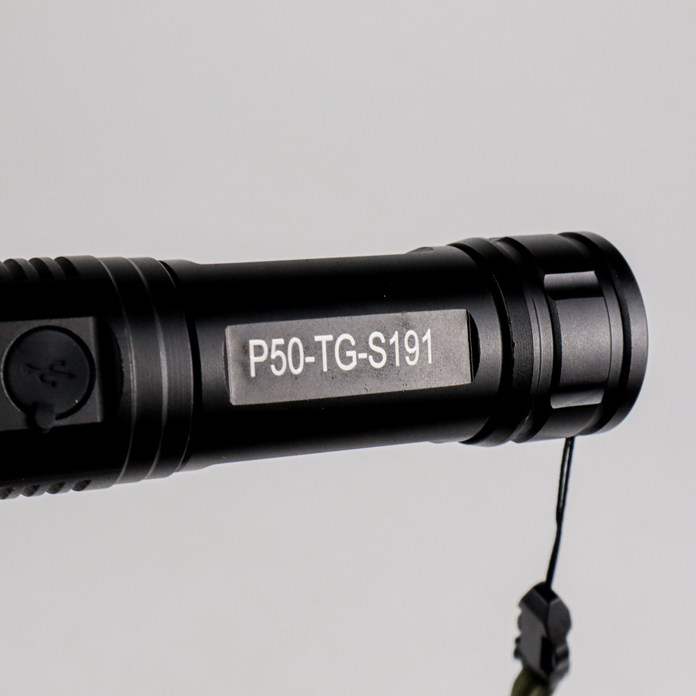 TaffLED Senter LED Long Range Zoom USB Rechargeable P50 - TG-S191 - Black