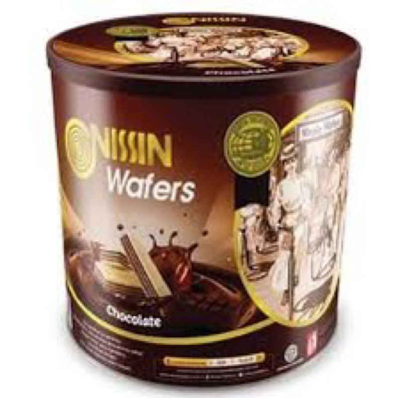 NISSIN WAFER KALENG BESAR 570GRAM / KUE KALENG BISKUIT KALENG WAFER NISSIN WAFERS COKLAT KALENGAN LE