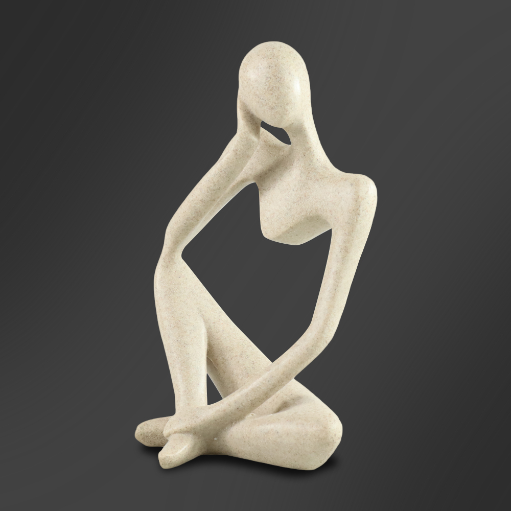 Pajangan Dekorasi Nordic Abstract Thinker Statue Resin Style A - Z090 - Beige