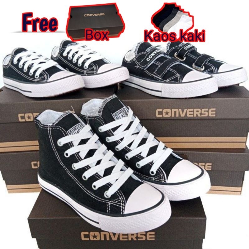 SEPATU SEKOLAH ANAK PEREMPUAN SD CONVERSE ALLSTAR WARNA HITAM WANITA PRIA ANAK LAKI-LAKI COD (Bayar di Tempat)