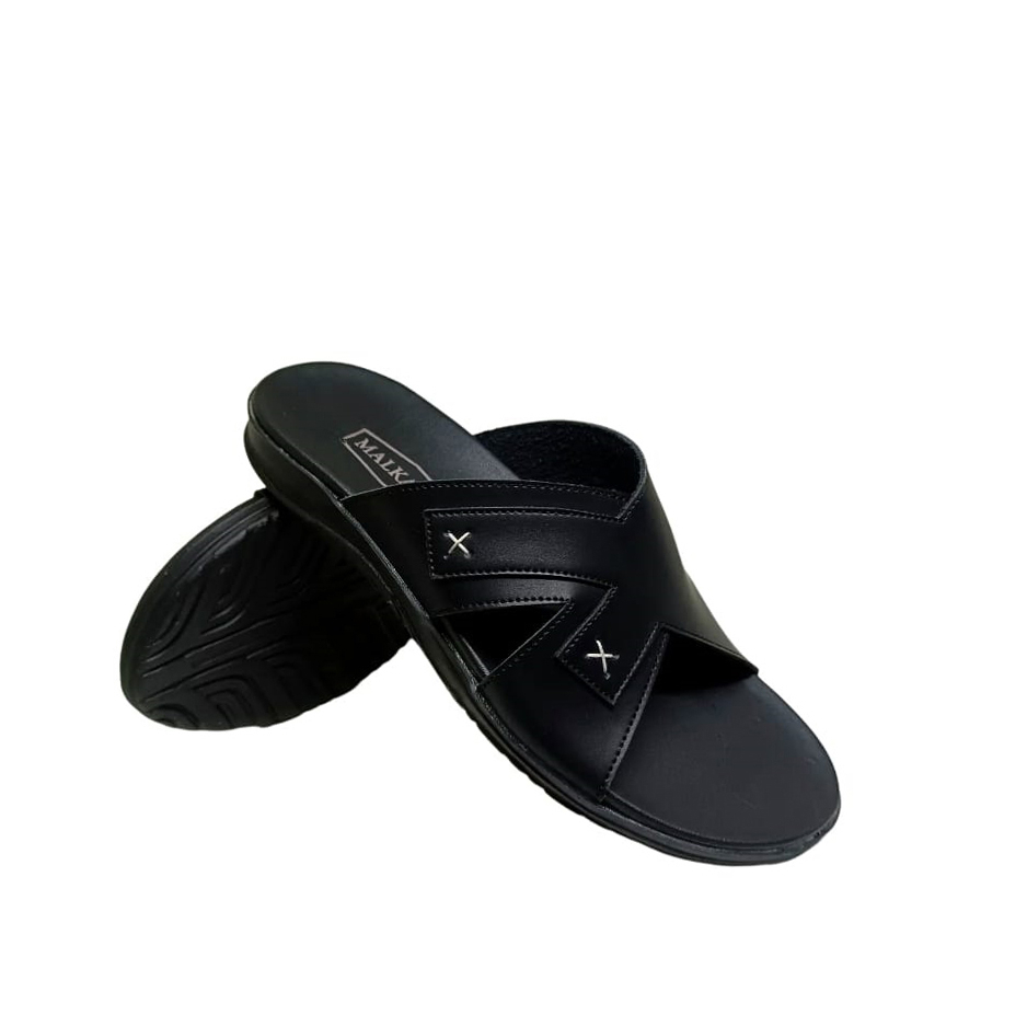 JERO BLACK A-07 Sandal Pria Bahan Kulit Asli Sendal Santai Casual Big Size 39-44