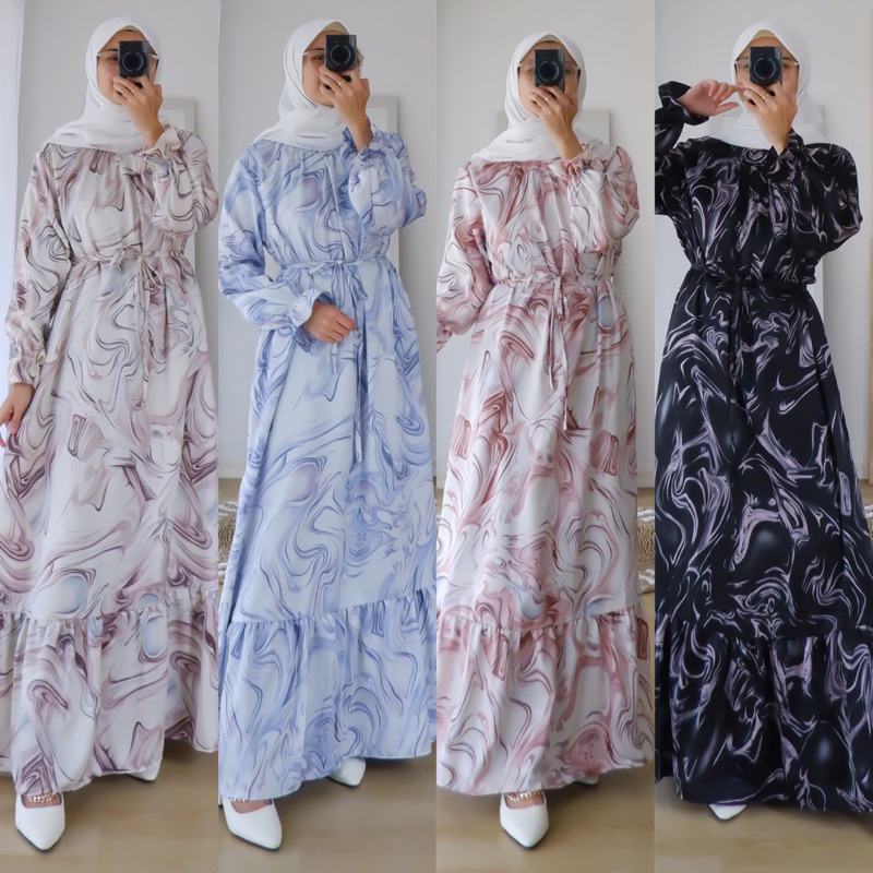 Dealova Dress Love Silk || Dress Casual Dress Kondangan Silk