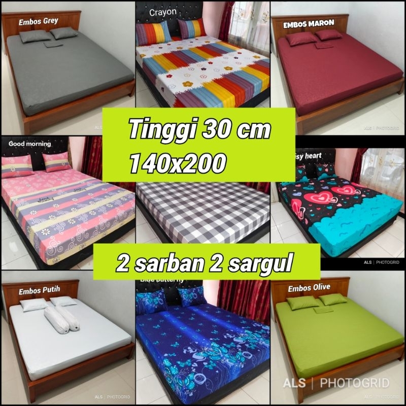 SPREI TINGGI 30cm ukuran 140 x 200cm SPREI MOTIF