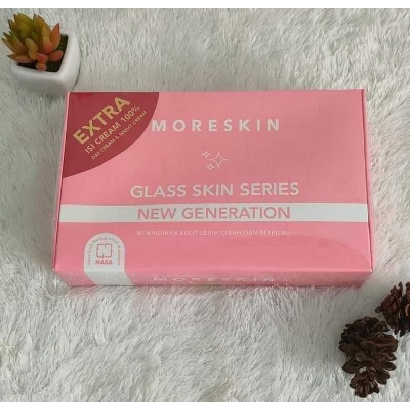 [ASLI] PAKET MORESKIN GLASS SKIN NASA KEMASAN BARU | Paket Perawatan Wajah Cerah & Glowing | Produk 