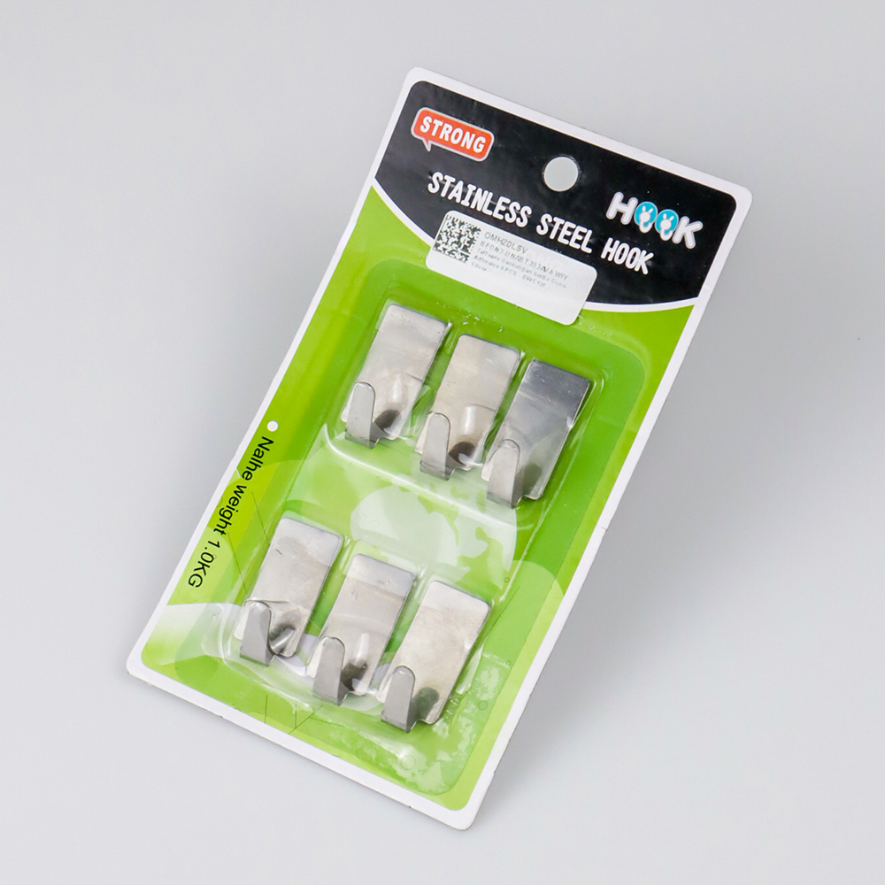 Taffware Gantungan Serba Guna Adhesive 6 PCS - DWC13F - Silver