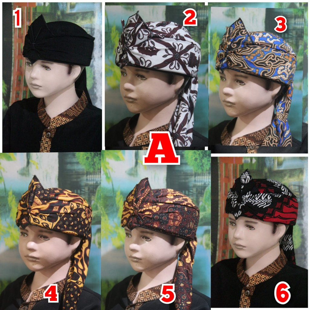 BLANGKON SUNDA JAWA TRADISIONAL ANAK ANAK 1-10 TAHUN ATAS TUTUP (GS 04)