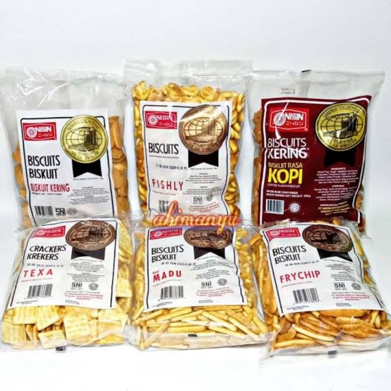 

nissin biskuit 300gr kering/madu/frychip/texa