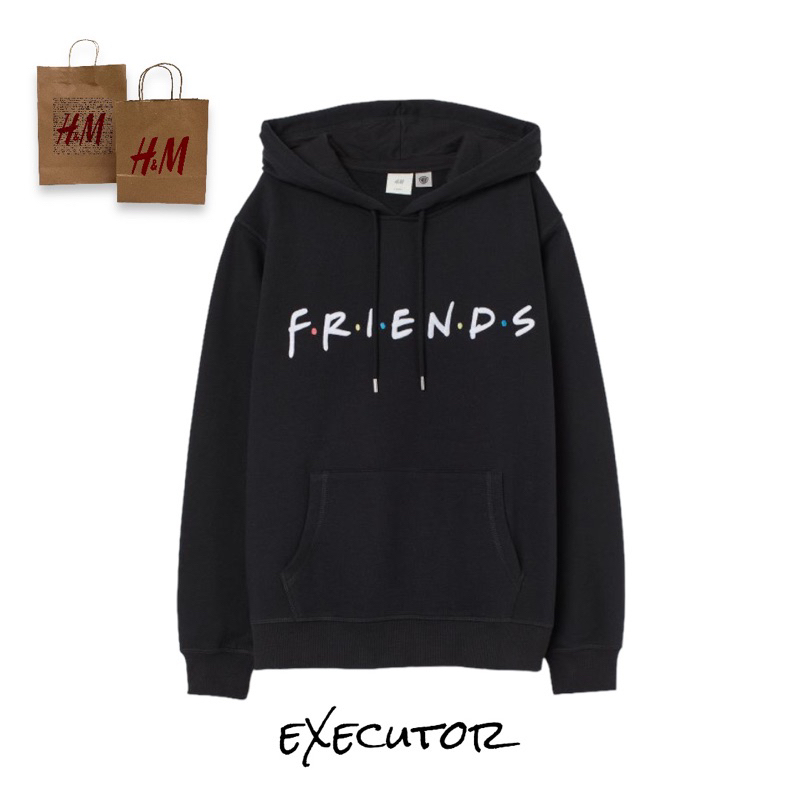 ( 8.8 ) Hoodie Unisex Friends Black Hitam, Flecee Katun Lembut Tebal, Free Papperbag