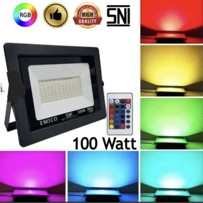 Lampu LED Sorot 100 Watt RGB IP65 Outdoor