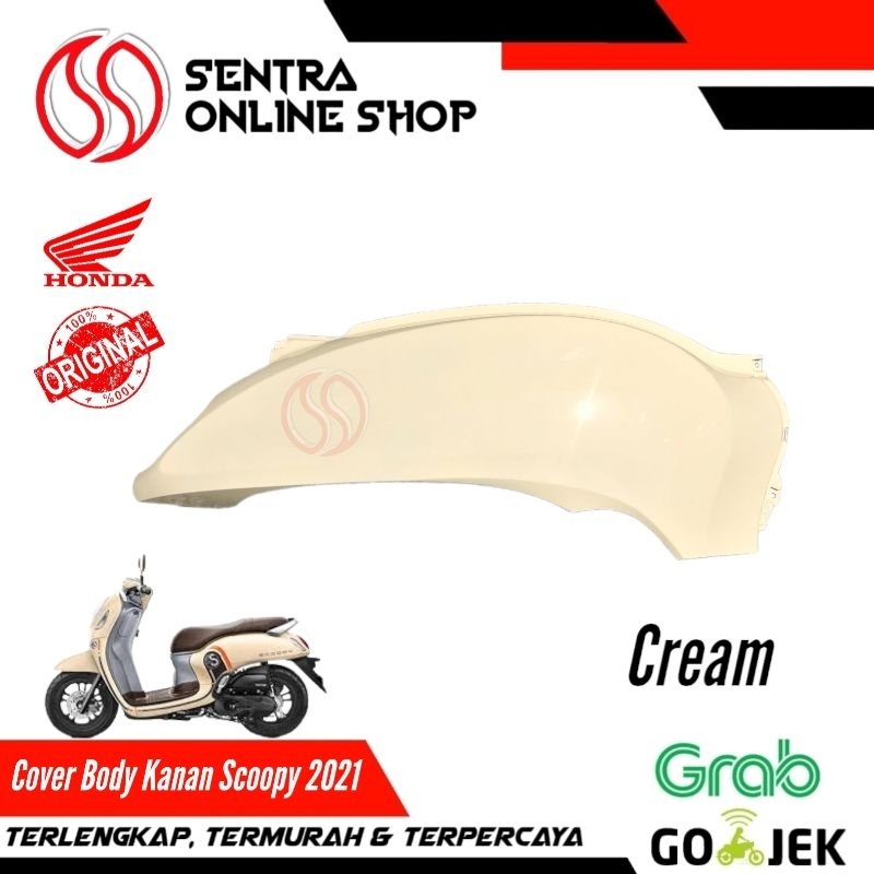 Cover body bodi kanan scoopy new prestige 2021 cream krem original