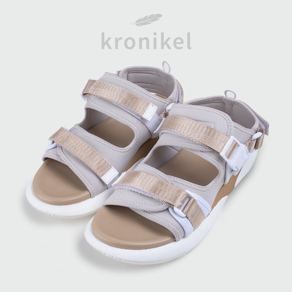 [PREMIUM LOKAL BRAND] KRONIKEL PROJECT // SANA 2-in-1 Sandals - Gold Cream