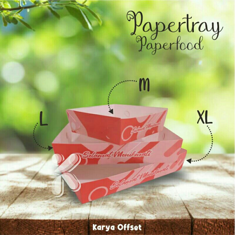 

PAPER TRAY ISI 50pcs TRAY KERTAS, PIRING KERTAS, TRAY MAKANAN, PAPER TRAY XL , L , M