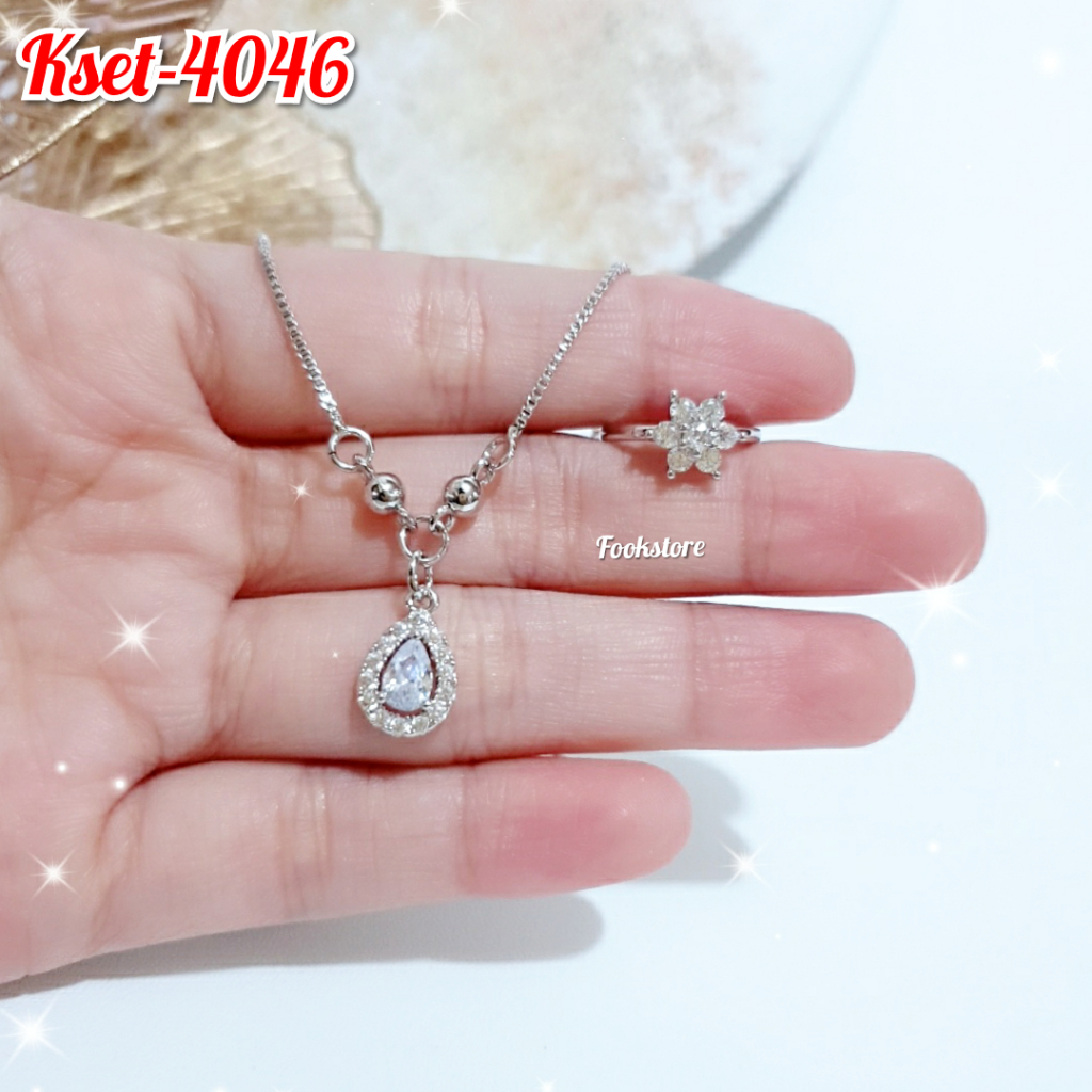 SET KALUNG ANAK GRATIS CINCIN MOTIF PERMATA/KSET-4046