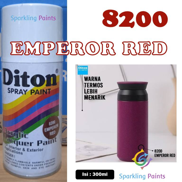 Pilox Diton Emperor Red 8200 300ml Warna Merah Ungu Metalik Sepeda Motor Mobil