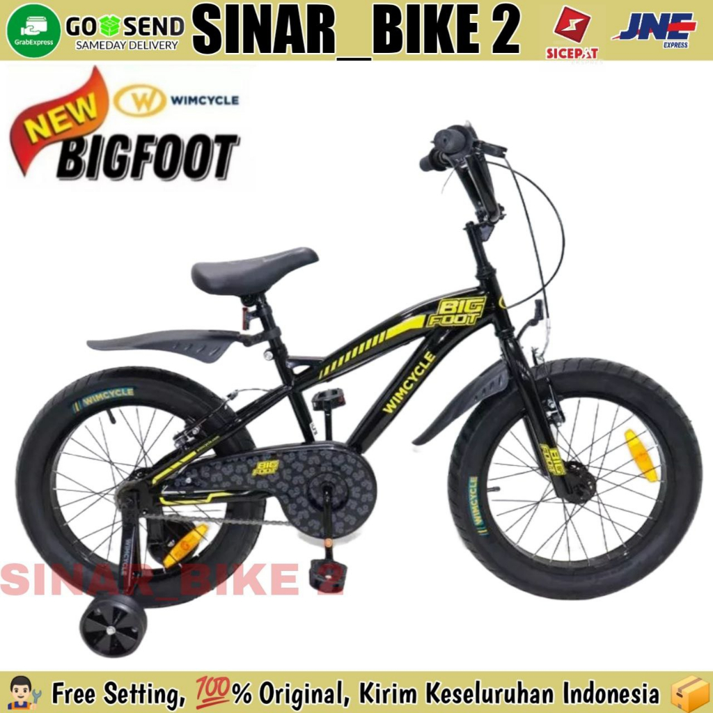 Sepeda Anak BMX WIMCYCLE BIGFOOT NEW 18 Inch Ban Jumbo 3.0 Usia 6-8 Th