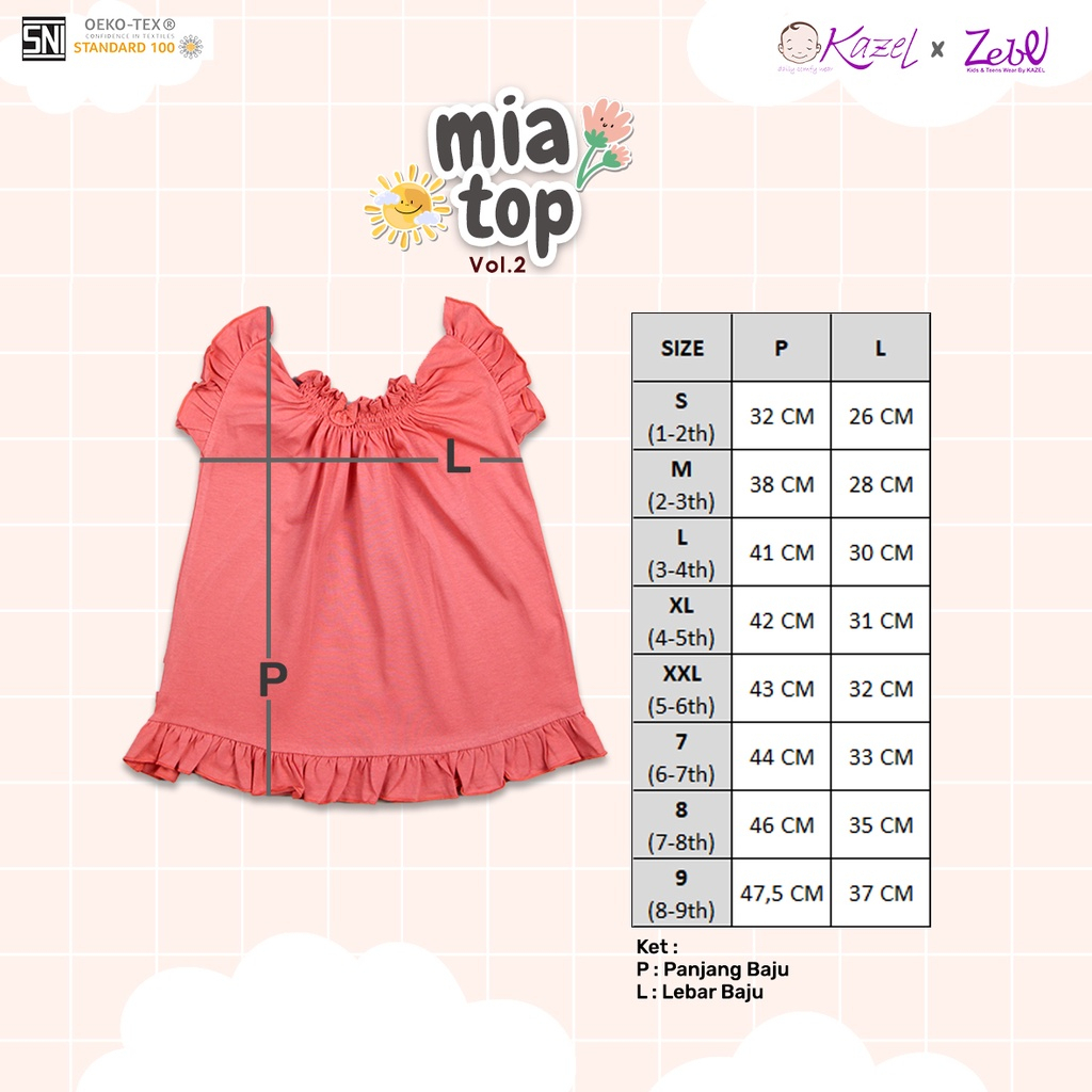 Atasan anak Kazel Zebe Mia Top