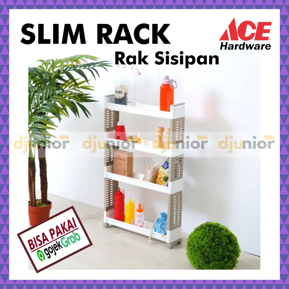 ACE KRISHOME - SLIM RACK / RAK BUMBU DAPUR / RAK PENYIMPANAN SISIPAN SEMPIL 4 SUSUN TINGKAT