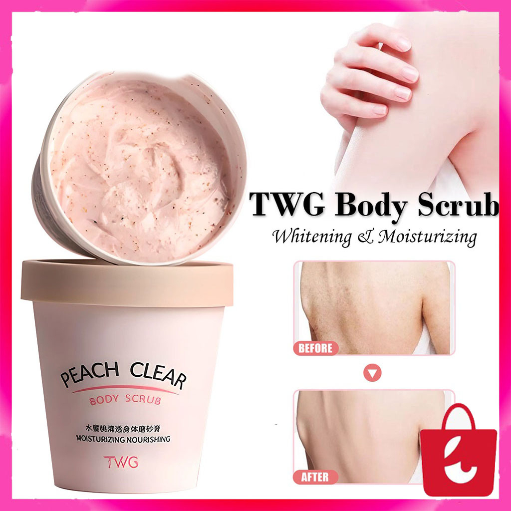 [100% Asli] TWG Body Scrub Peach Clear Daki dan Memutihkan Badan Permanen Pembersih Kulit Persik Pemutih Kulit