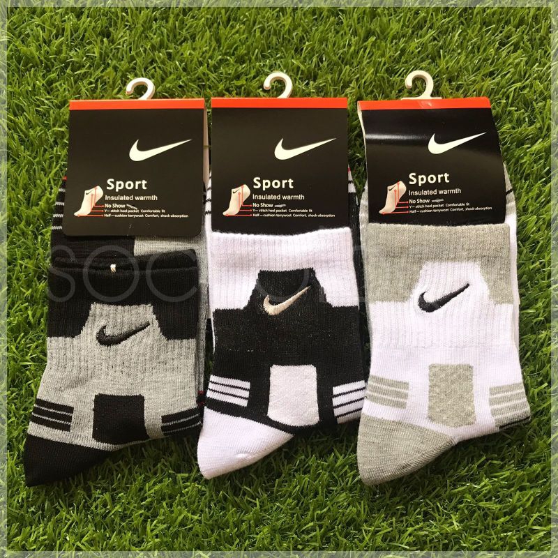 (Min. 3pcs @27.500) Kaos kaki sport nike bordir tebal 3/4 atas mata kaki kualitas premium