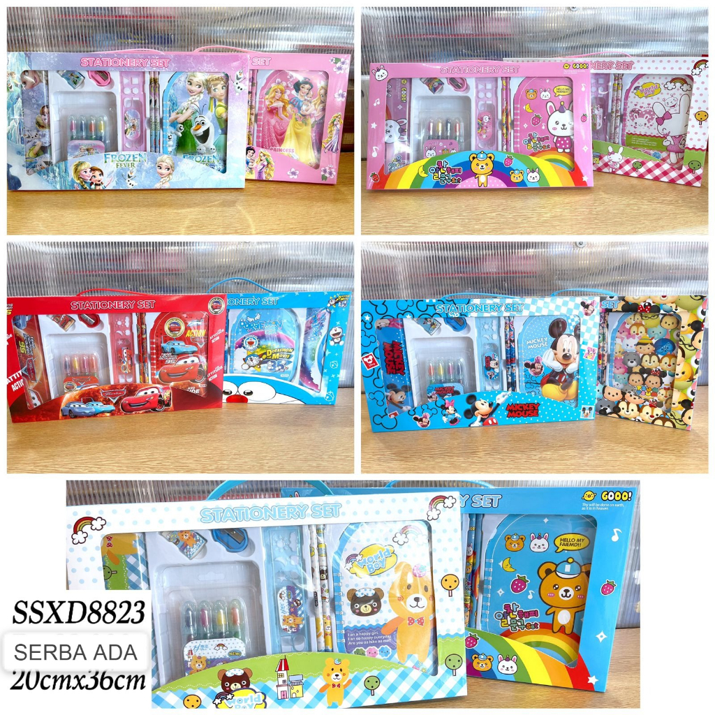 

stationery set anak kotak pensil + crayon