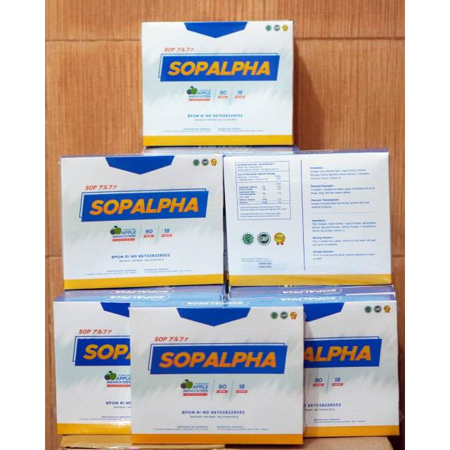 IMMUN BOOSTER Sopalpha 1 Box Isi 18 sachet Minuman Kesehatan Rasa Apel Manggis