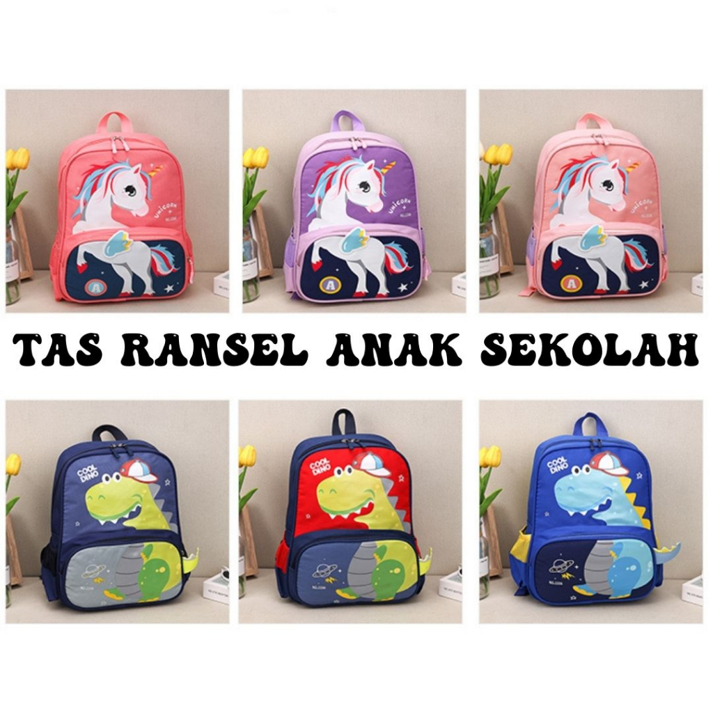 [MONA] Tas Ransel Anak Sekolah Motif Kuda Cantik Buat TK dan Paud Kualitas Import Premium -M0237