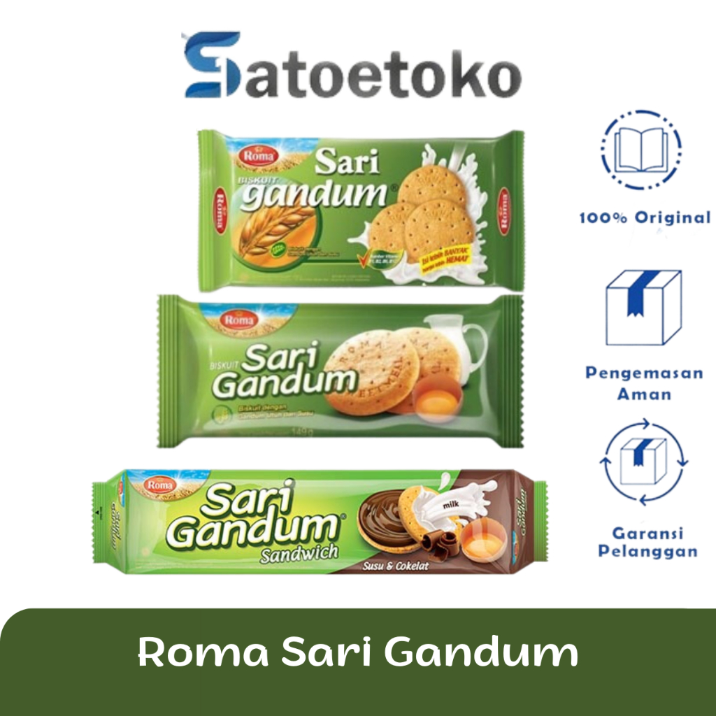 

ROMA SARI GANDUM ORIGINAL, COKLAT, FAM (149 GR, 108 GR, 240 GR)