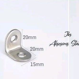 BRACKET SIKU AMBALAN STAINLESS 20X20MM(2CM) T: 2MM - PENYANGGA RAK