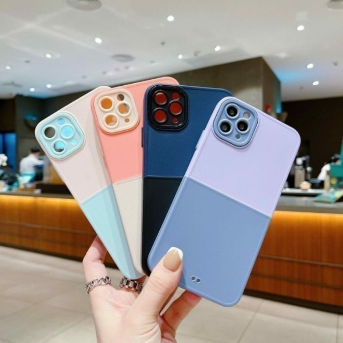 SoftCase Two Tone Xiaomi Redmi Note 8 Redmi Note 8 Pro Redmi Note 9 Redmi Note 9 Pro Silicon Colour 2 Warna White Call.
