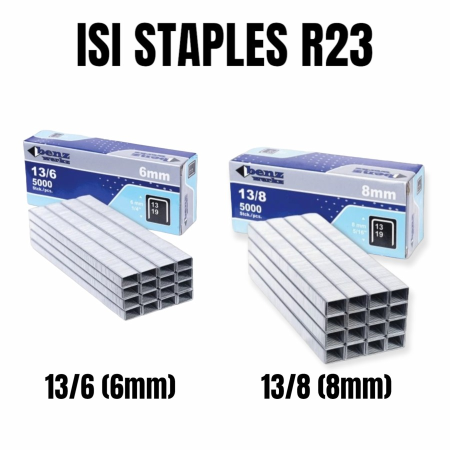 

Isi Staples Tembak 13/6mm & 13/8mm 5000 Pcs / Staples Nail Benz Werkz