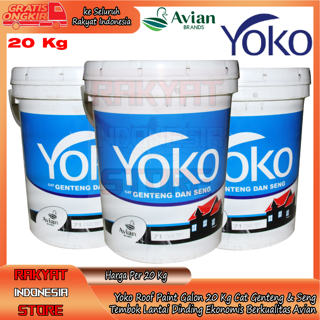 YOKO ROOF PAINT GALON  4 KG 4KG CAT CET GENTENG ASBES SENG TEMBOK LANTAI DINDING EKONOMIS BERKUALITA