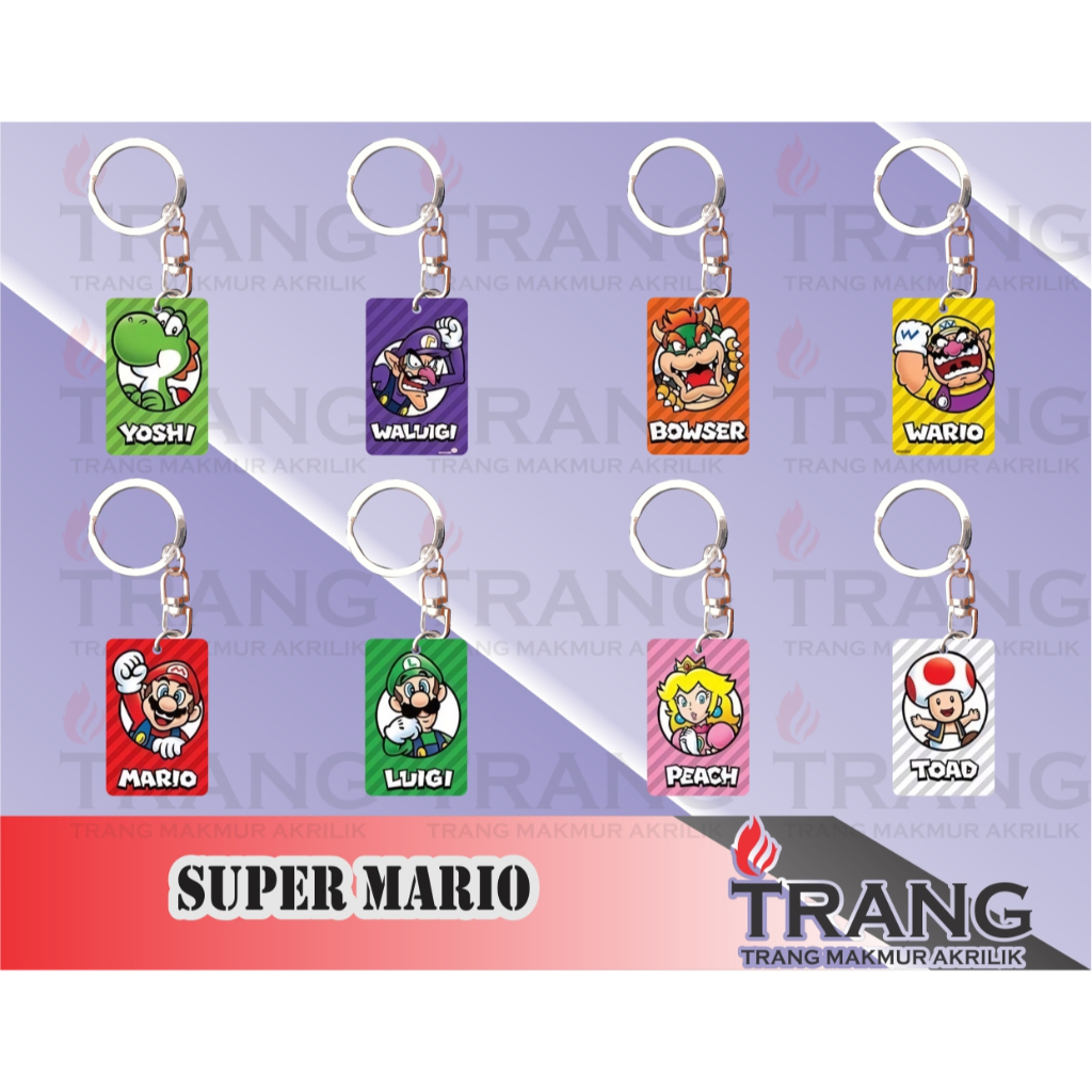 Gantungan Kunci Akrilik Super Mario/Keychain Acrylic Super Mario