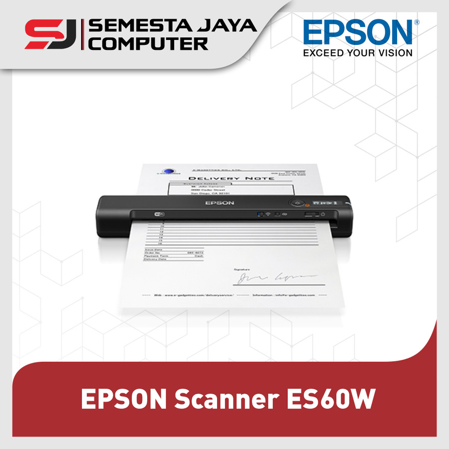 EPSON Scanner Portable ES 60W Wi-Fi Portable Document Scanner ES60