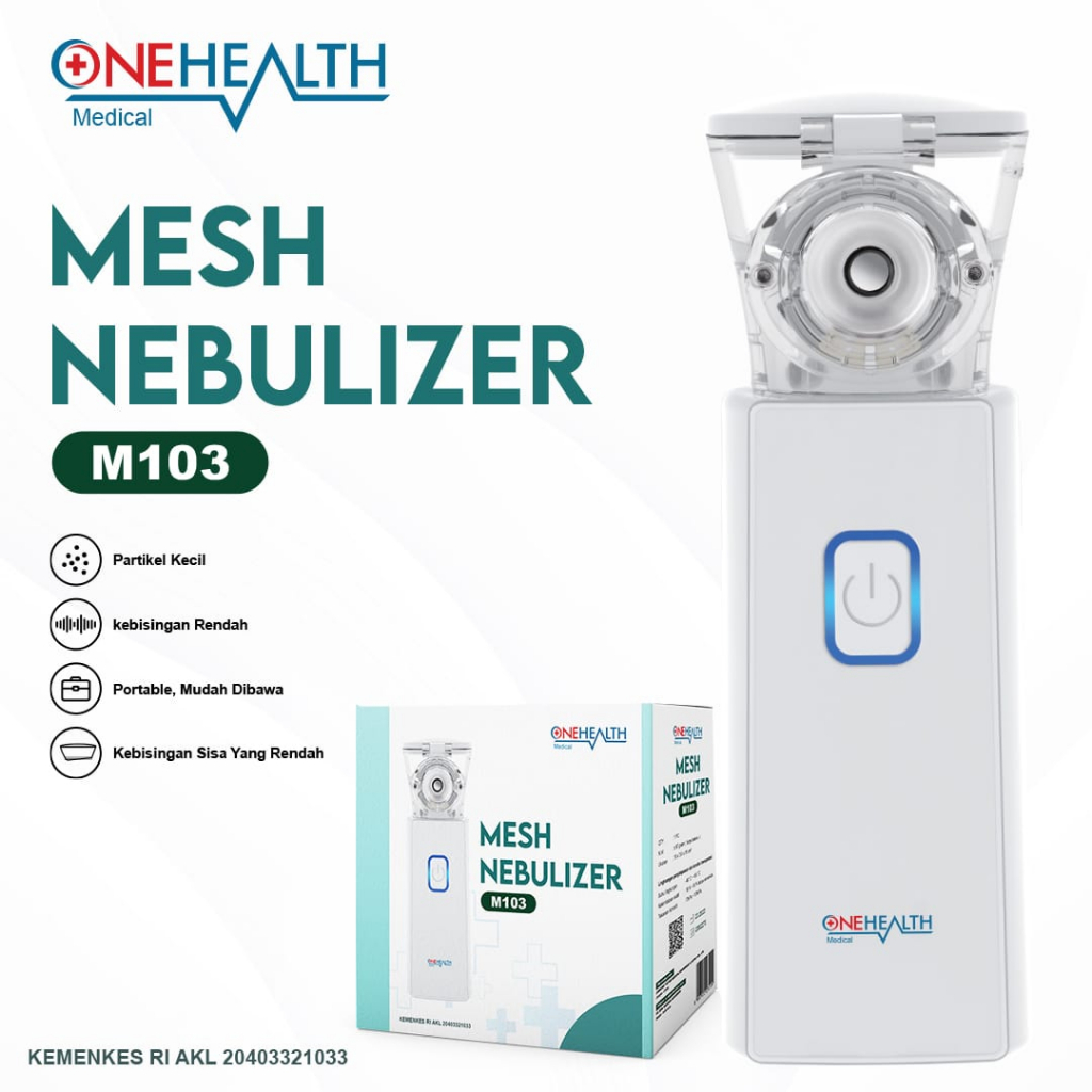 MESH Nebulizer ONEHEALTH M103 Portable / Alat Uap Bantu Pernafasan Asma