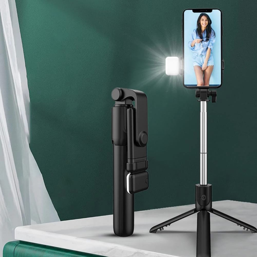 Tripod Selfie Stick R1S Led R1 Tongsis Tripod 3IN1 Selfie Stick 360º Bluetooth Remote control Tongsis All Smartphone