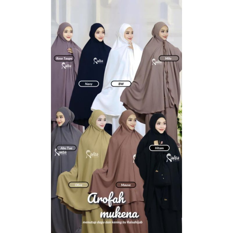 Mukena Arofah ORI RAISA HIJAB bahan Crinkle
