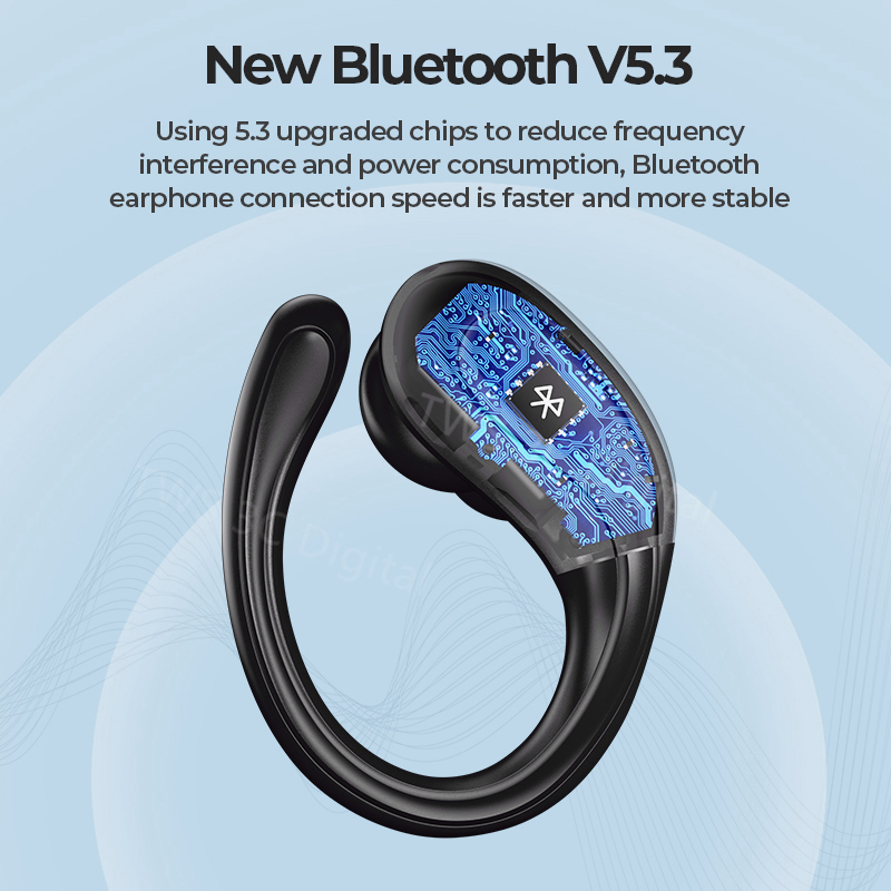 Original Disney Olahraga Headset Bluetooth 5.3 Ear-mounted TWS Earphone Gaming with Mic HIFI Stereo Digital  Untuk Android IOS iPhone