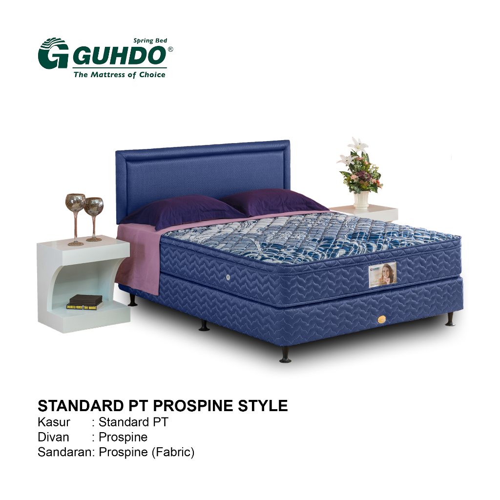 Guhdo Kasur Springbed Standard Plushtop Tebal 26 Cm Ukuran 120 x 200 Cm Spring bed Set HB Prospine B