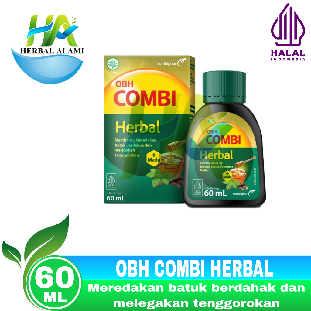 OBH Combi Herbal + Madu 60mL - Batuk Berdahak &amp; Melegakan Tenggorokan