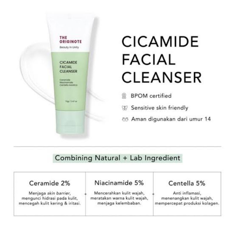 The Originote Cicamide Facial Cleanser 70g