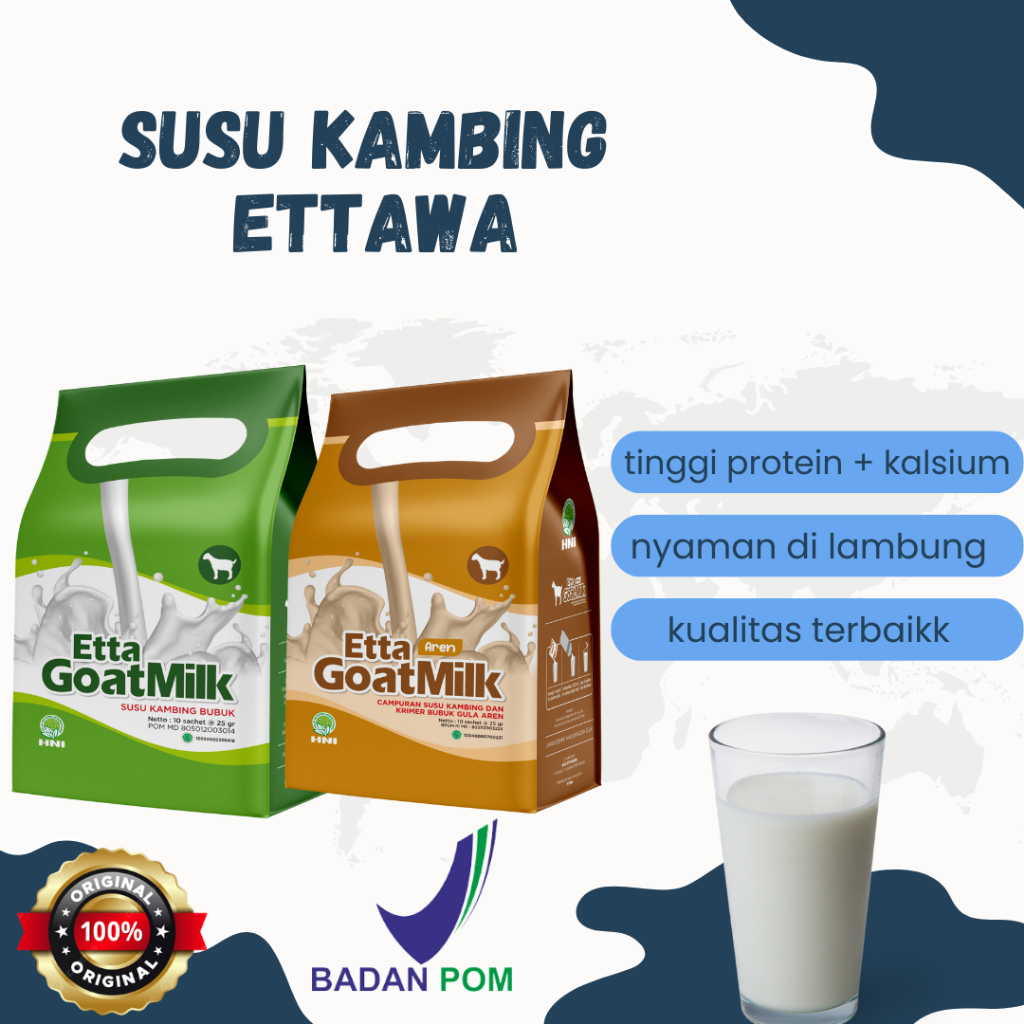 

Susu Kambing Bubuk Etawa HNI - Tambahkan Protein & Kalsium Alami untuk Kesehatan Tubuhmu, Mudah Dicerna, BPOM & Halal - Kualitas Premium