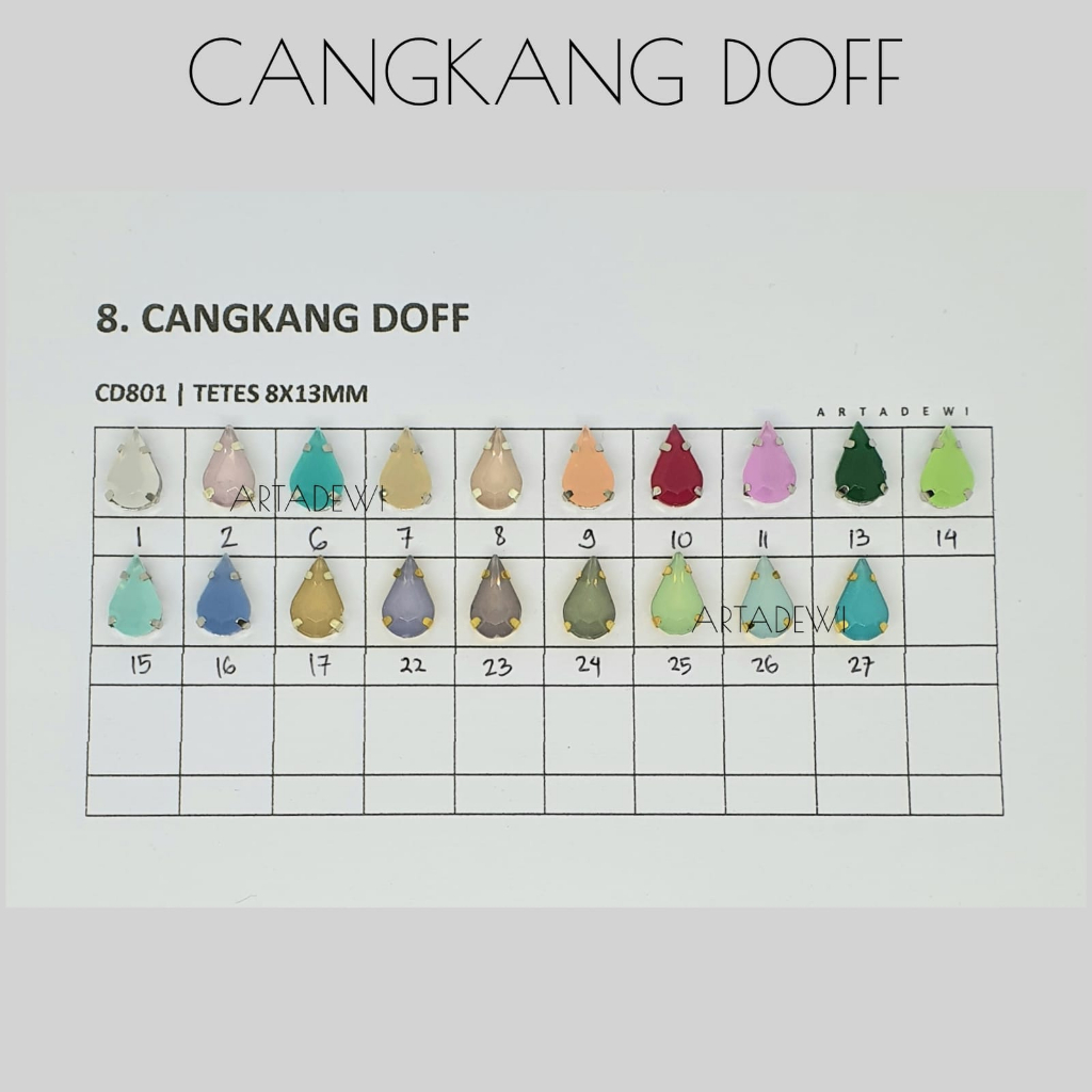 CD801 | 1 lusin C. DOFF Tetes 8x13mm Cangkang