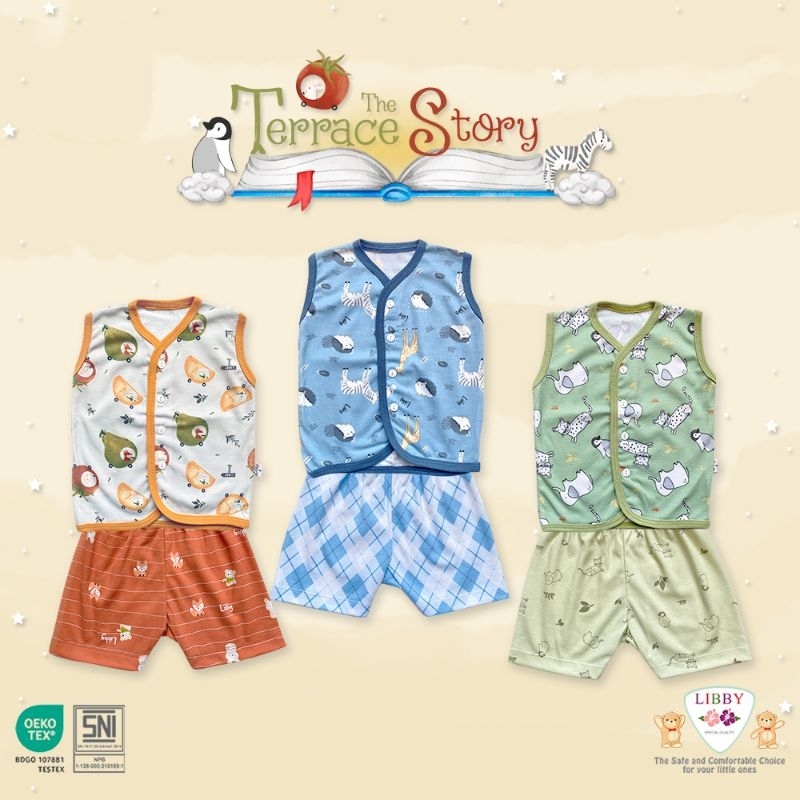 LIBBY - SETELAN BAJU KUTUNG KANCING DEPAN LIBBY - SETELAN BAJU ANAK