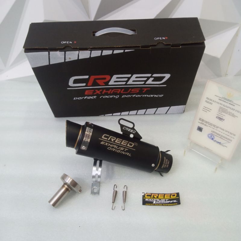 Knalpot CREED EXHAUST Original TR PRO Black coating anti gores TERSEDIA untuk semua type motor cbr s
