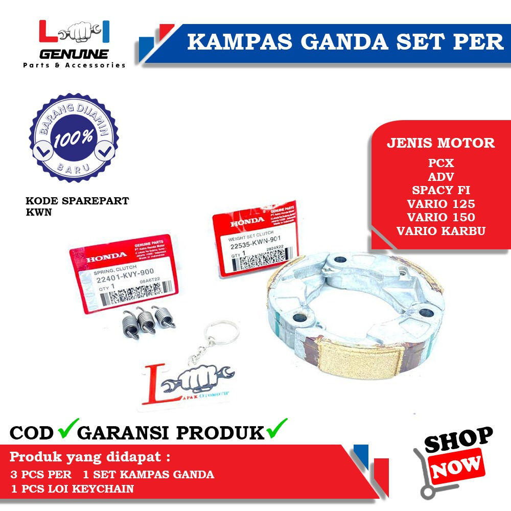 -LOI- KAMPAS KOPLING GANDA ORIGINAL VARIO KARBU, VARIO 125 FI, VARIO 125/150 ESP, SPACY FI, PCX GGC/KWN